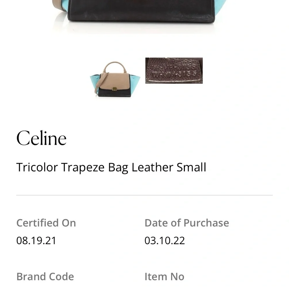 Celine Tricolor Satchel in Brown, Black, and Teal - Picture 11 of 14